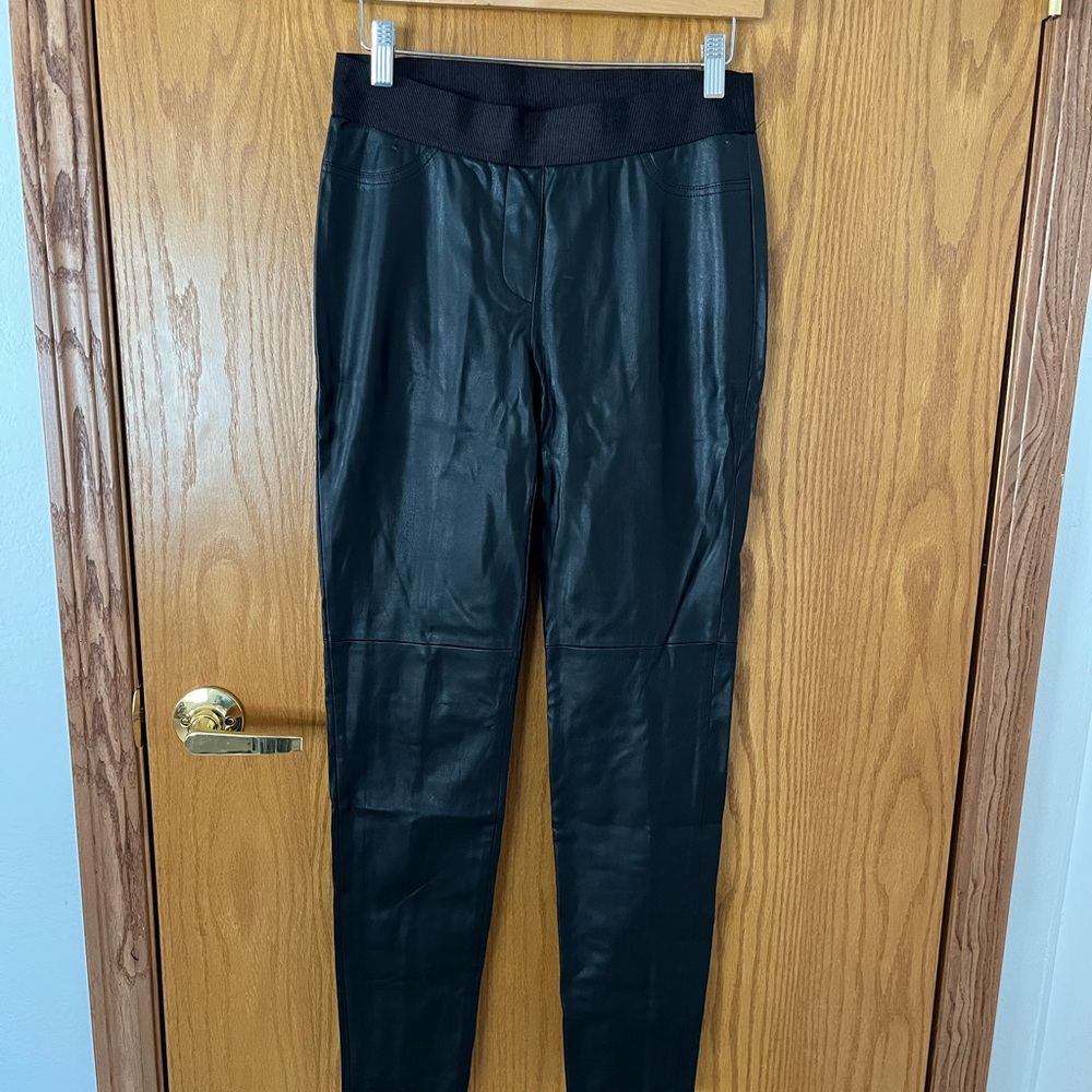 Ann Taylor Black Faux Leather Pants